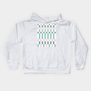 Sage Green and Pink Checkered Pattern Kids Hoodie